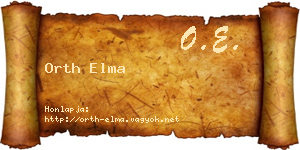 Orth Elma névjegykártya